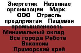 Энергетик › Название организации ­ Марк 4, ООО › Отрасль предприятия ­ Пищевая промышленность › Минимальный оклад ­ 1 - Все города Работа » Вакансии   . Приморский край,Уссурийский г. о. 